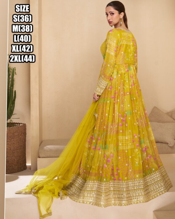Introducing Our Latest Stitched Georgette Flared Gown In A Variety Of Styles And Designs