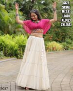 This Outfit Features A Stylish Crop Top Made From Soft Cotton A Paired With A Lehenga, This Is Perfect For Navratri