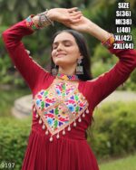Special Navratri Season Traditional Kutchi Gamthi Work Rayon Indian Gowns