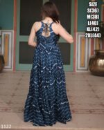 Leheriya Print Work With Kutchi Patchwork Full Flairy Chinon Navratri Anarkali Gown Collection 2024