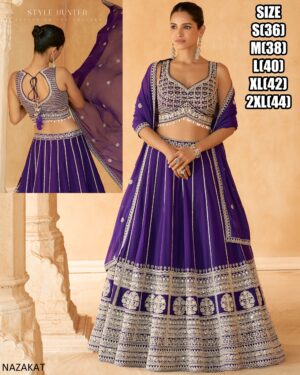 Premium Real Georgette Heavy Embroidered Work Readymade Wedding Lehenga Choli Set