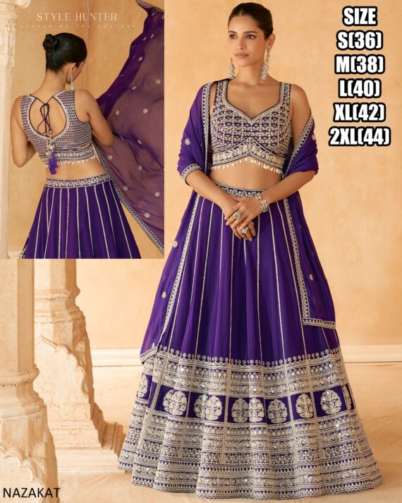 Premium Real Georgette Heavy Embroidered Work Readymade Wedding Lehenga Choli Set