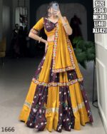 Presenting Our New Original Mirror Gamthi Work Stitch Rayon Navratri Lehenga Choli 2024