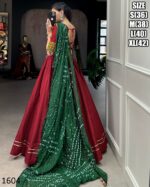 Cotton Chaniya Choli And Bandhej Print With Colourful Paper Mirror Work Dupatta Set For Navratri Special