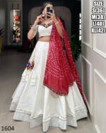 Cotton Chaniya Choli And Bandhej Print With Colourful Paper Mirror Work Dupatta Set For Navratri Special