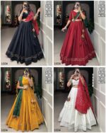 Cotton Chaniya Choli And Bandhej Print With Colourful Paper Mirror Work Dupatta Set For Navratri Special