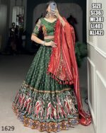 Dola Silk Lehenga Choli Patola Print With Gamthi Work For Women's Navratri Collection 2024