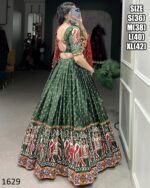 Dola Silk Lehenga Choli Patola Print With Gamthi Work For Women's Navratri Collection 2024
