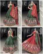 Dola Silk Lehenga Choli Patola Print With Gamthi Work For Women's Navratri Collection 2024