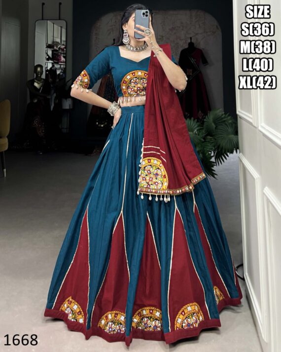Introducing Our Beautiful Gamthi Patch Work Cotton Lehenga Choli Collection To Wear In Navratri Raas Garba