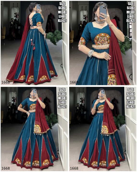 Introducing Our Beautiful Gamthi Patch Work Cotton Lehenga Choli Collection To Wear In Navratri Raas Garba