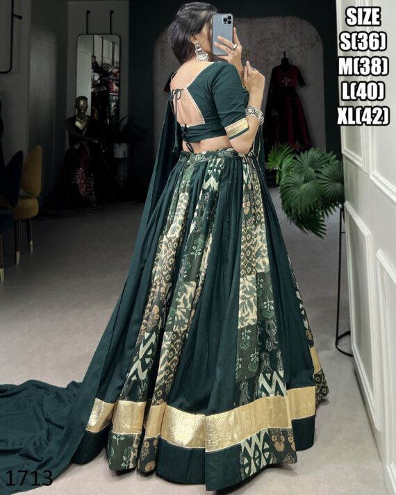 Navratri Festive Charm Printed Rayon Tussar Silk Beautiful Lehenga Choli Set