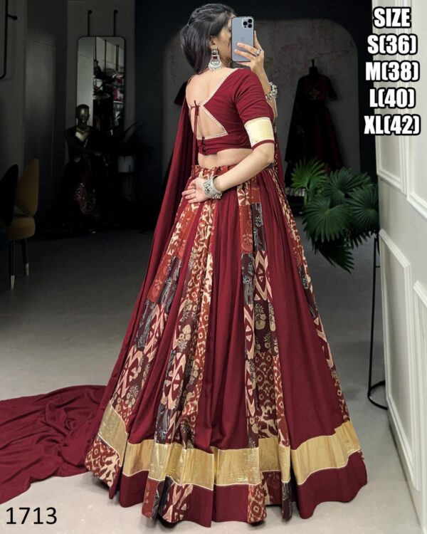 Navratri Festive Charm Printed Rayon Tussar Silk Beautiful Lehenga Choli Set