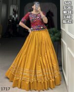 Bandhej Print And Kuchhi Work Blouses With Different Colours Of Cotton Lehengas For Navratri 2024