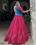 Bandhej Print And Kuchhi Work Blouses With Different Colours Of Cotton Lehengas For Navratri 2024