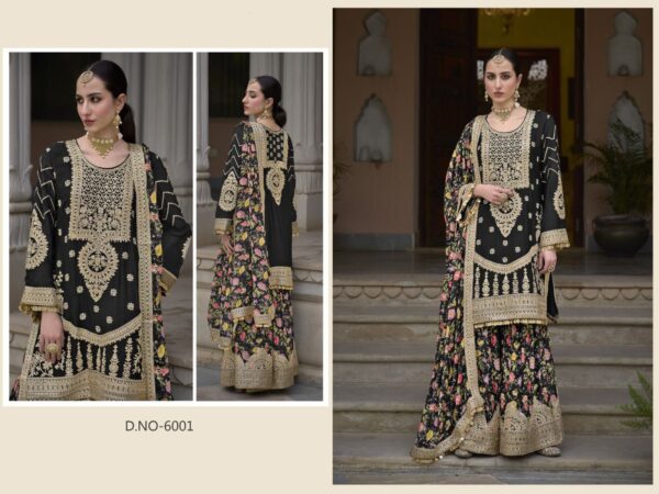 Indian And Pakistani Women's Chinon Sharara Salwar Kameez Suits Can Be Worn In Wedding