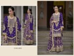 Indian And Pakistani Women's Chinon Sharara Salwar Kameez Suits Can Be Worn In Wedding