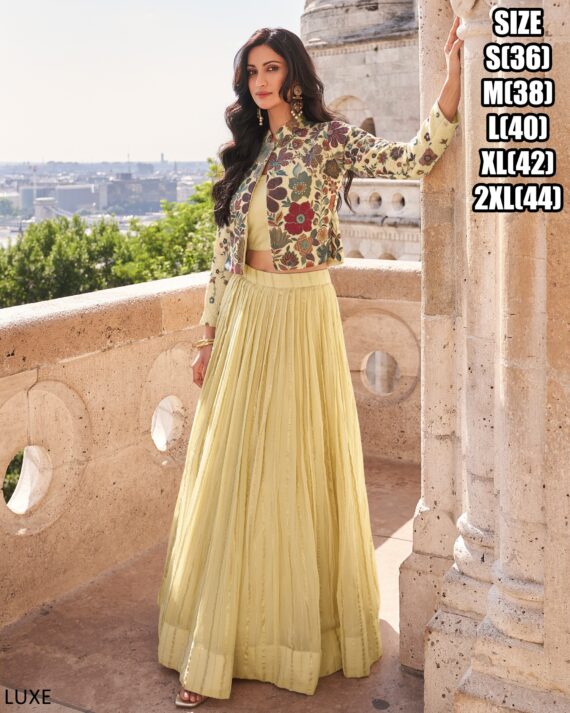 Crop Top And Lehenga With Exclusive Shrugs Are Perfect Look For Elegant Parties Or Weddings