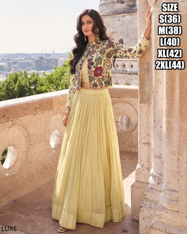 Crop Top And Lehenga With Exclusive Shrugs Are Perfect Look For Elegant Parties Or Weddings