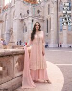 Glamorous Embroidery Work In Different Colors Of Georgette Fabric Plazo Suits For Festive Season