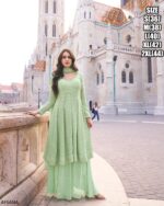 Glamorous Embroidery Work In Different Colors Of Georgette Fabric Plazo Suits For Festive Season