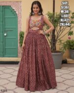 Ready To Wear Printed Cotton Kutchi Gamthi Work Fashionable Gown For Women's In Navratri Collection