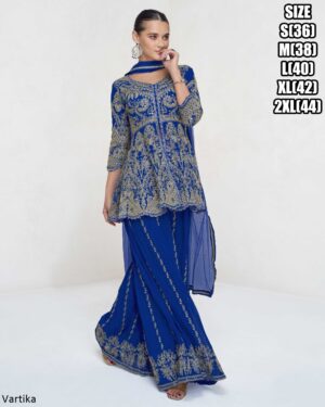 Latest Designer Party Wear Real Georgette Plazo Suit For Women By Ethnicrang