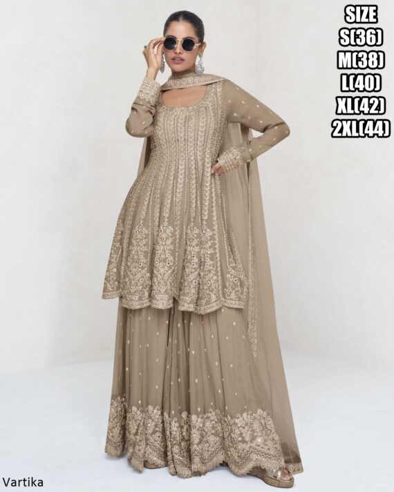 Latest Designer Party Wear Real Georgette Plazo Suit For Women By Ethnicrang