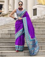 Presenting Party Wear Designer Un-Stitch Pure Soft Banarasi Silk Saree With Blouse
