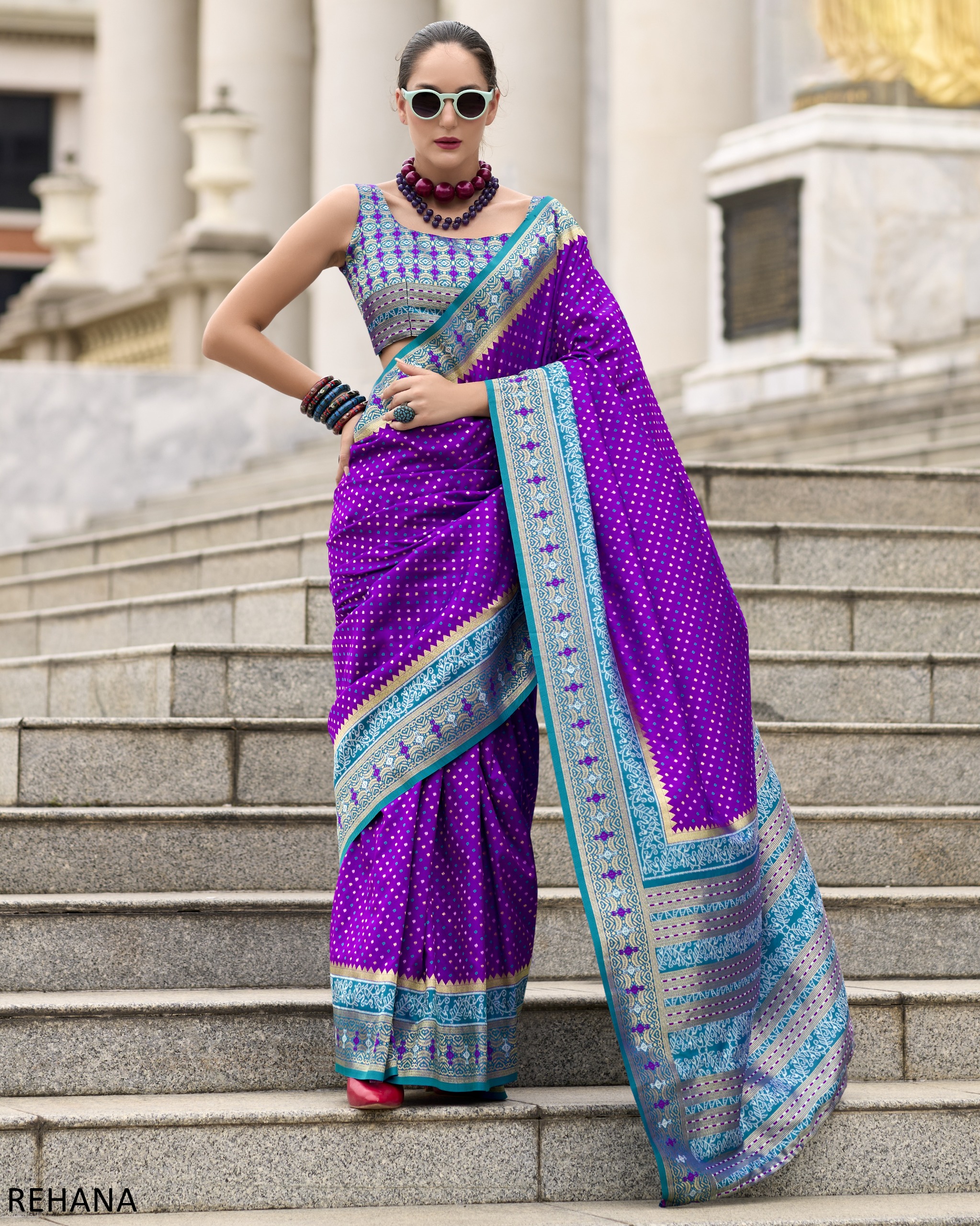 Women Party Wear Banarasi Silk Saree with Un Stitched Blouse