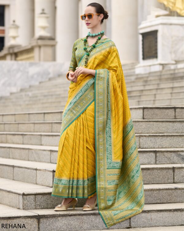 Presenting Party Wear Designer Un-Stitch Pure Soft Banarasi Silk Saree With Blouse