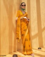 Saree In Georgette With Un-Stitched Blouse Piece For Parties And Festivals Wear