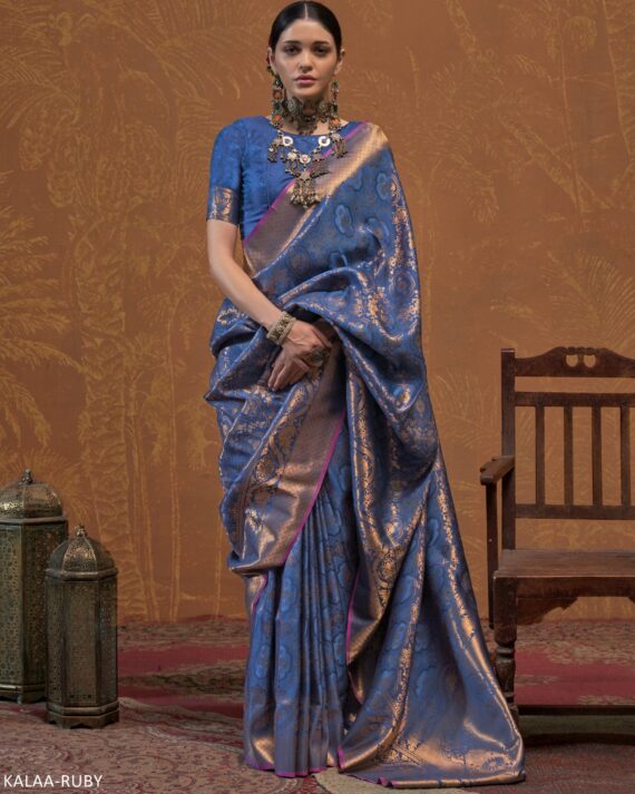 Buy Un-Stitch Handloom Weaving Silk Sarees Collection To Wear In Weddings