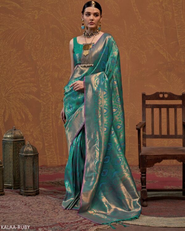 Buy Un-Stitch Handloom Weaving Silk Sarees Collection To Wear In Weddings