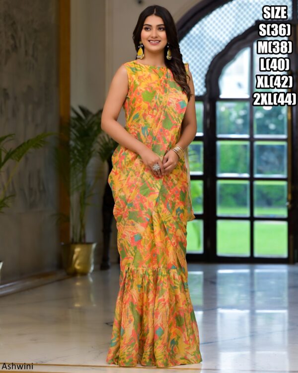 In Modern Styles Party Wear Designer Ready To Wear Sarees With Different Colours And Designs
