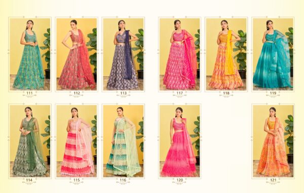 Beautiful Party Wear Embroidery Semi Stitched Different Colours Of Lehenga Choli For Women's By Ethnicrang