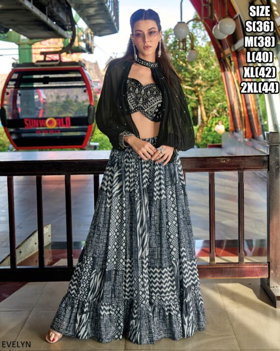 Gorgeous Black Georgette Embroidery Shrug Set With Designer Plazo Perfect For Party And Wedding Event