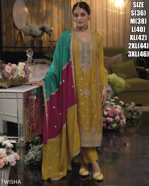 Latest Collection Of New Style Indian Designer And Festive Wear Heavy Chinon Salwar Suits