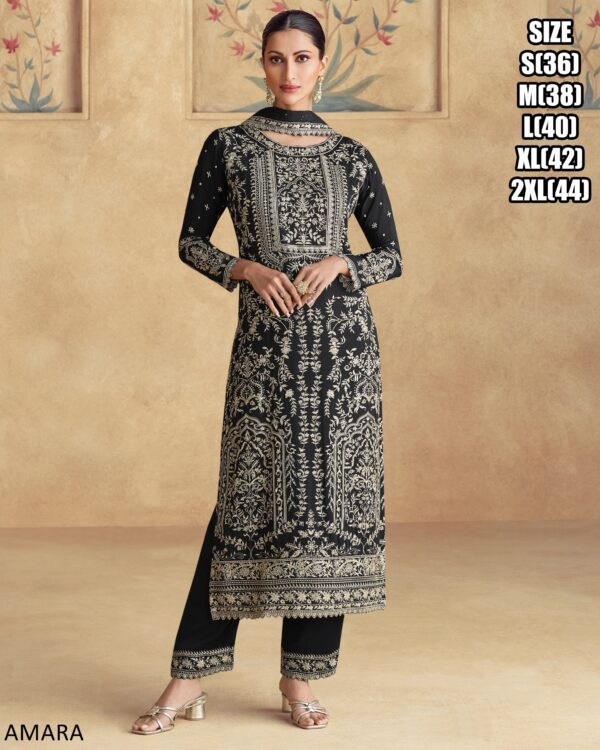 Premium Chinon Silk Embroidered Salwar Kameez For Indian Women Wedding To Wear