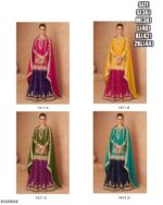 Ready To Wear Festival Outfit In Intricate Embroidery Work In Chinon Skirt, Top And Dupatta