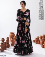 Introducing This Stunning Two Piece Floral Digital Printed Tier Lahenga With Crop Top Collection 2024