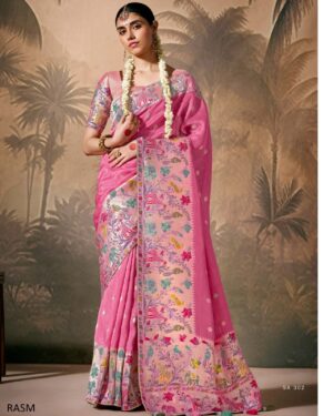 Designer Munga Silk Un-Stitch Ethnic Wear Saree With Blouse For Any Special Occasions