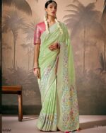 Designer Munga Silk Un-Stitch Ethnic Wear Saree With Blouse For Any Special Occasions