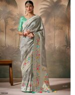 Designer Munga Silk Un-Stitch Ethnic Wear Saree With Blouse For Any Special Occasions