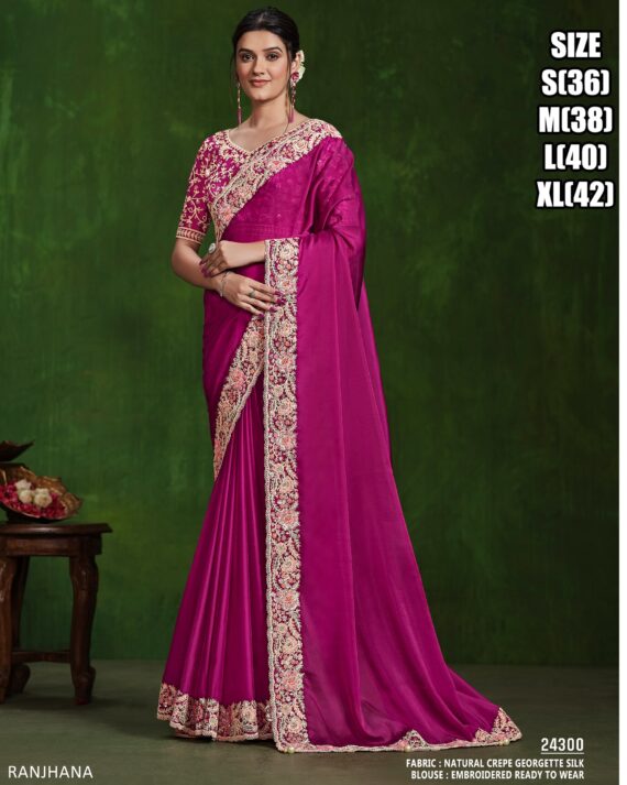 New Arrivals Party Wear Designer Ready To Wear Saree With Blouse