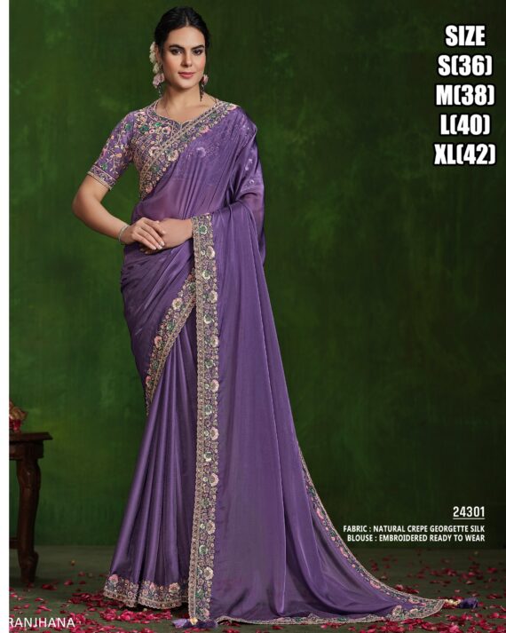 New Arrivals Party Wear Designer Ready To Wear Saree With Blouse