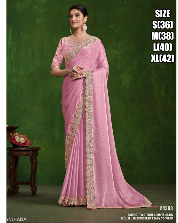 New Arrivals Party Wear Designer Ready To Wear Saree With Blouse