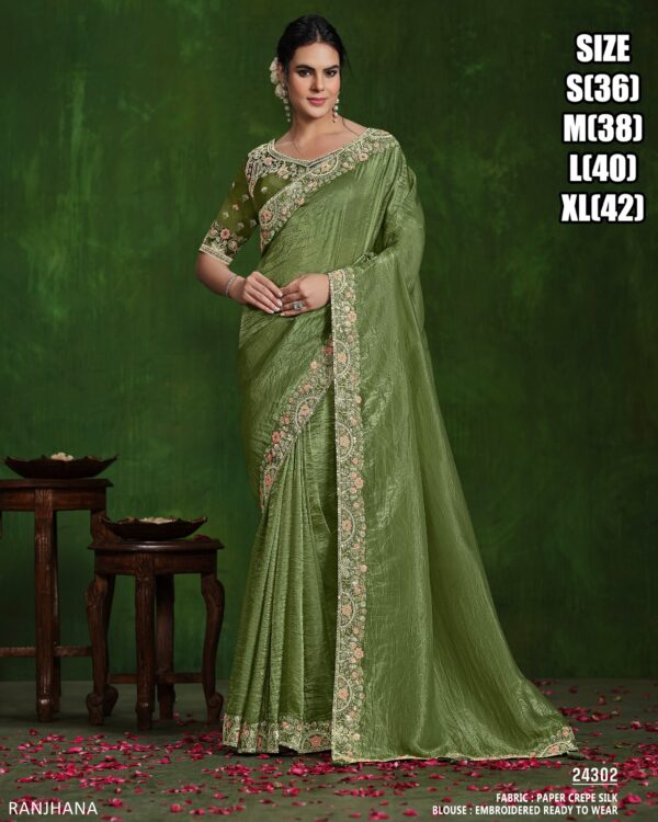 New Arrivals Party Wear Designer Ready To Wear Saree With Blouse