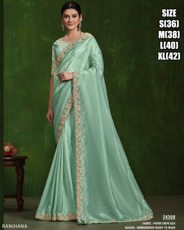 New Arrivals Party Wear Designer Ready To Wear Saree With Blouse