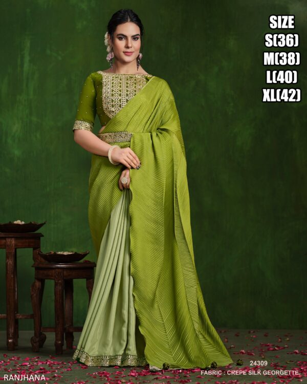 New Arrivals Party Wear Designer Ready To Wear Saree With Blouse